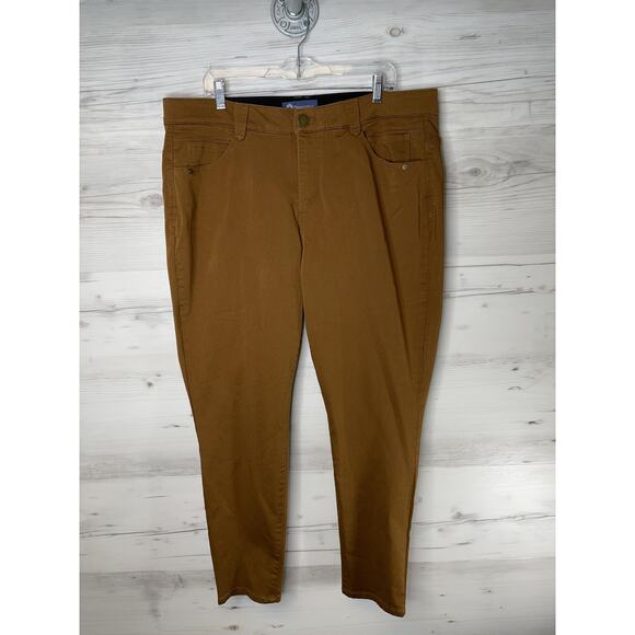 Democracy Jeans Womens 18W Brown 'Ab'solution Stretch Sateen 5-Pocket Pants - Picture 1 of 11